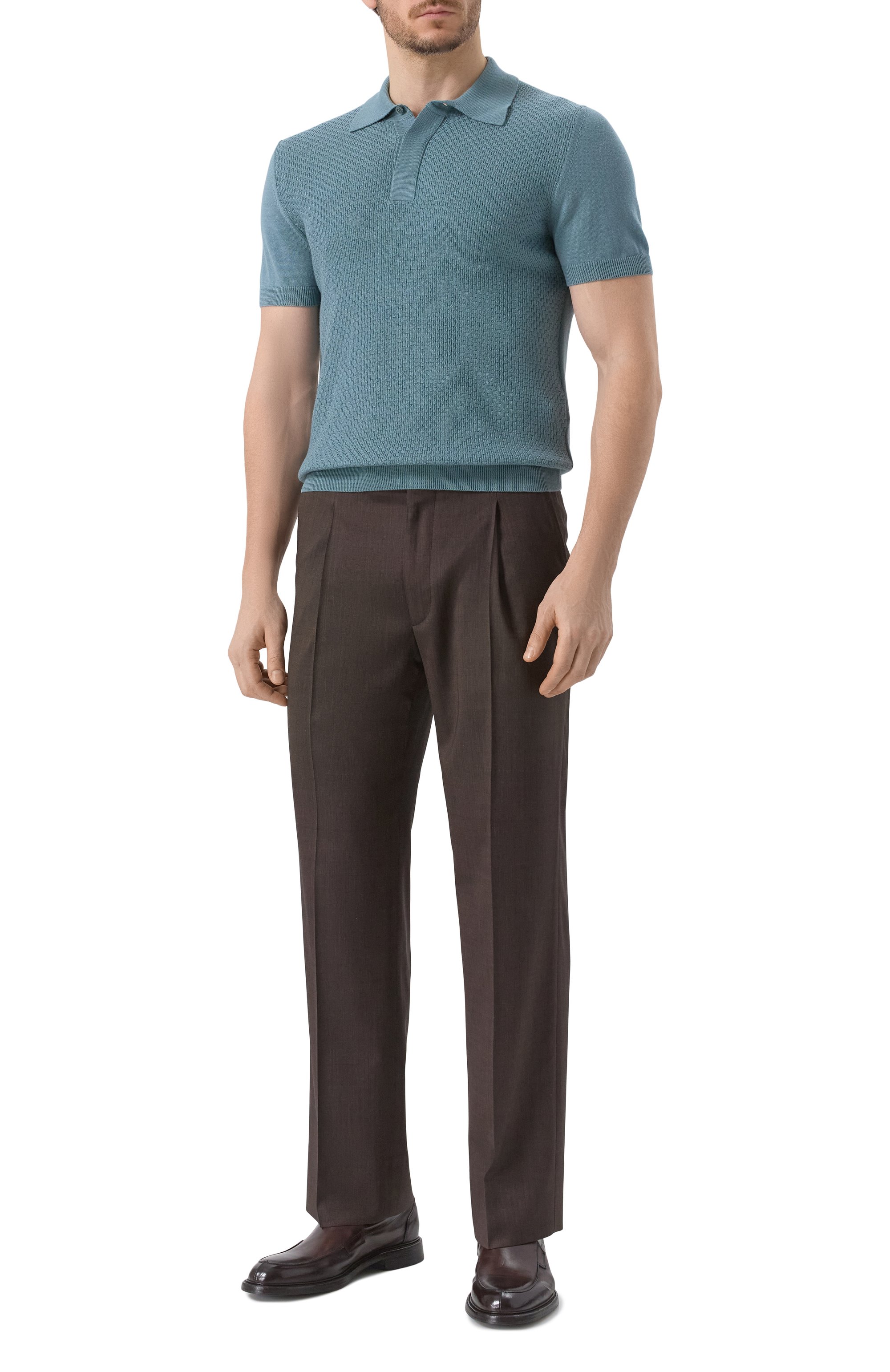 Поло CANALI бирюзового цвета по цене 47350 руб., арт. C1068/MK02267, фото 2 Поло CANALI, арт. C1068/MK02267, фото 2