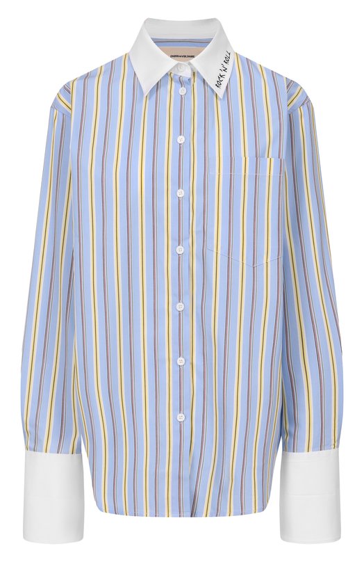 Хлопковая рубашка Zadig and Voltaire WWSH02300 Голубой WWSH02300