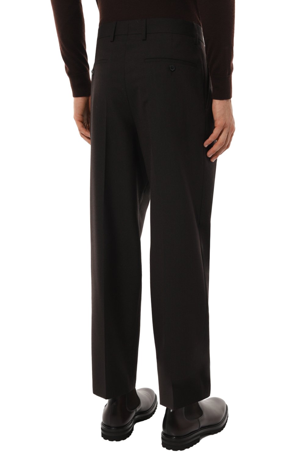 Шерстяные брюки DRIES VAN NOTEN темно-коричневого цвета по цене 69100 руб., арт. 242-020901-9210, фото 4 Шерстяные брюки DRIES VAN NOTEN, арт. 242-020901-9210, фото 4