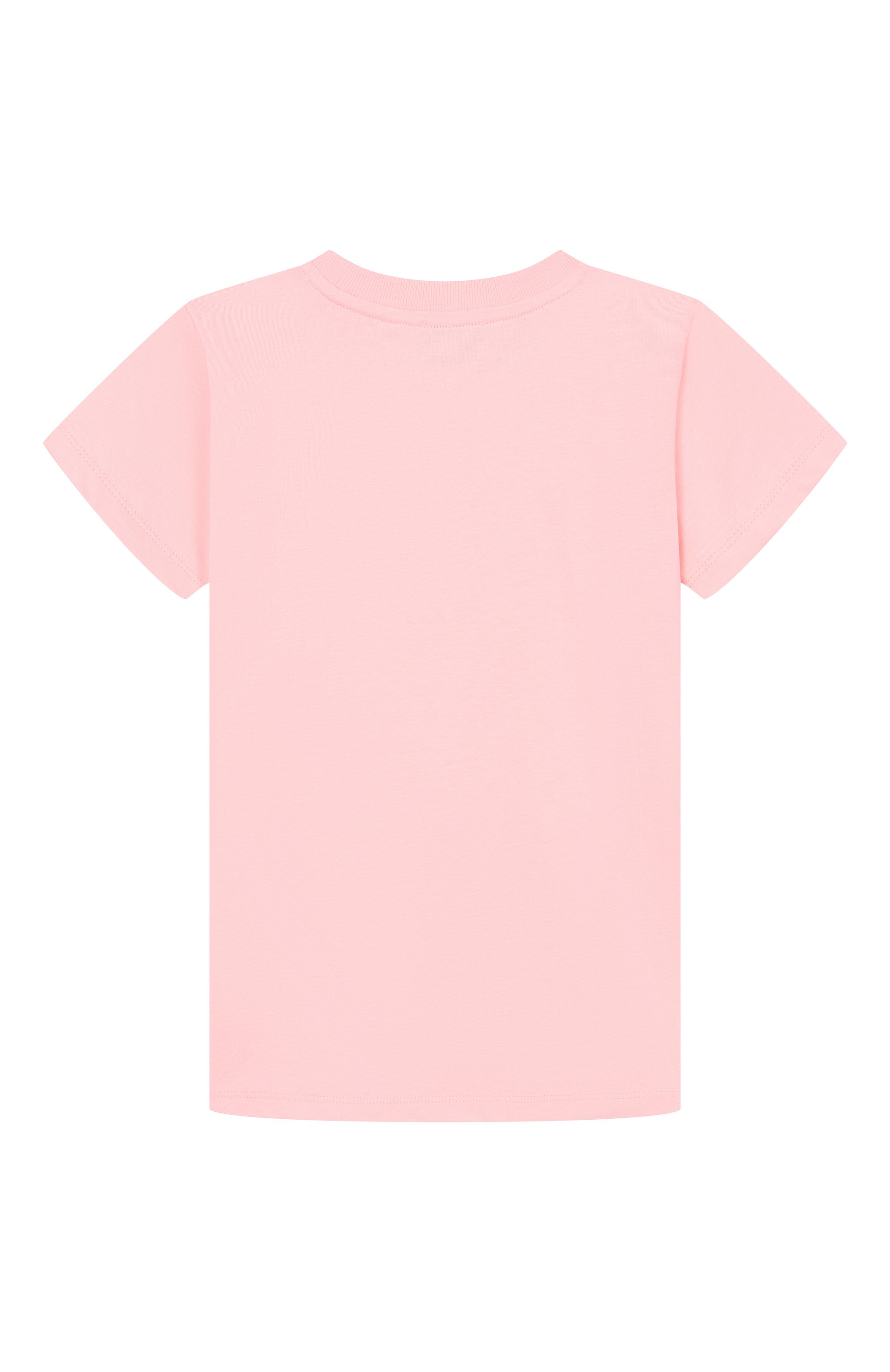 Хлопковая футболка MOSCHINO светло-розового цвета по цене 10850 руб., арт. HGM06K/LAA02, фото 2 Хлопковая футболка MOSCHINO, арт. HGM06K/LAA02, фото 2