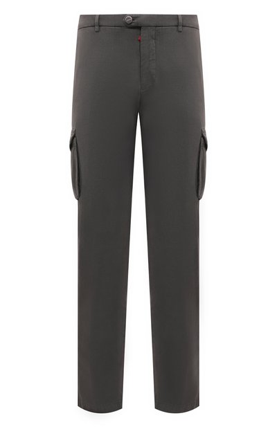 Мужские брюки-карго из хлопка и кашемира KITON, арт. UFPPCAK0102F02