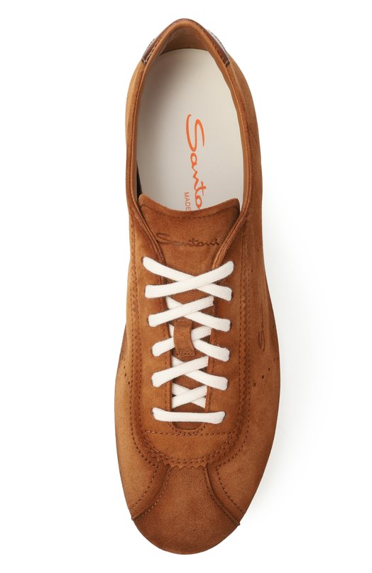 Замшевые кеды Santoni WBYG61449TIRTTNY Коричневый  WBYG61449TIRTTNY Фото 6