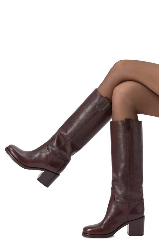 Кожаные сапоги Brunello Cucinelli MZ0RC3110 Коричневый  MZ0RC3110 Фото 2