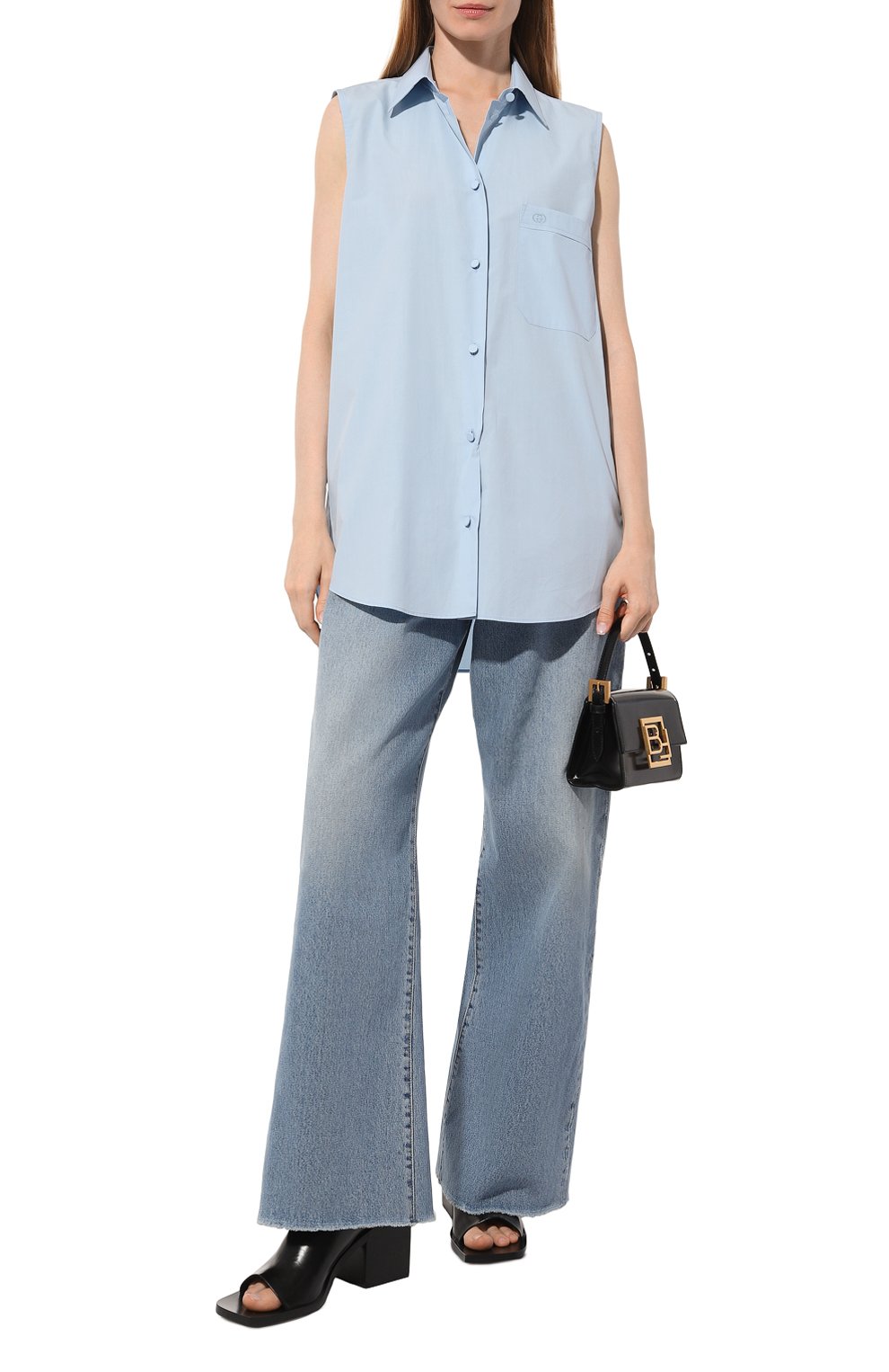 Хлопковая рубашка GUCCI голубого цвета по цене 70560 руб., арт. 619475 ZAEVU, фото 2 Хлопковая рубашка GUCCI, арт. 619475 ZAEVU, фото 2