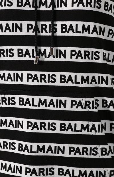 Хлопковый пуловер BALMAIN черно-белого цвета по цене 118500 руб., арт. RF13751/I076, фото 5 Хлопковый пуловер BALMAIN, арт. RF13751/I076, фото 5
