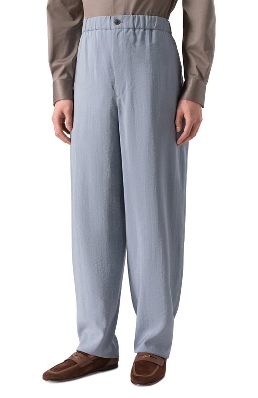 Шелковые брюки Giorgio Armani GM003240/TE10081 Голубой  GM003240/TE10081 Фото 3