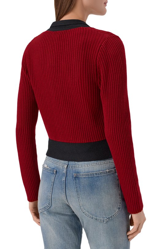 Шерстяной кардиган Enfants Riches Deprimes 120-561/MERIN0 W00L Красный  120-561/MERIN0 W00L Фото 4