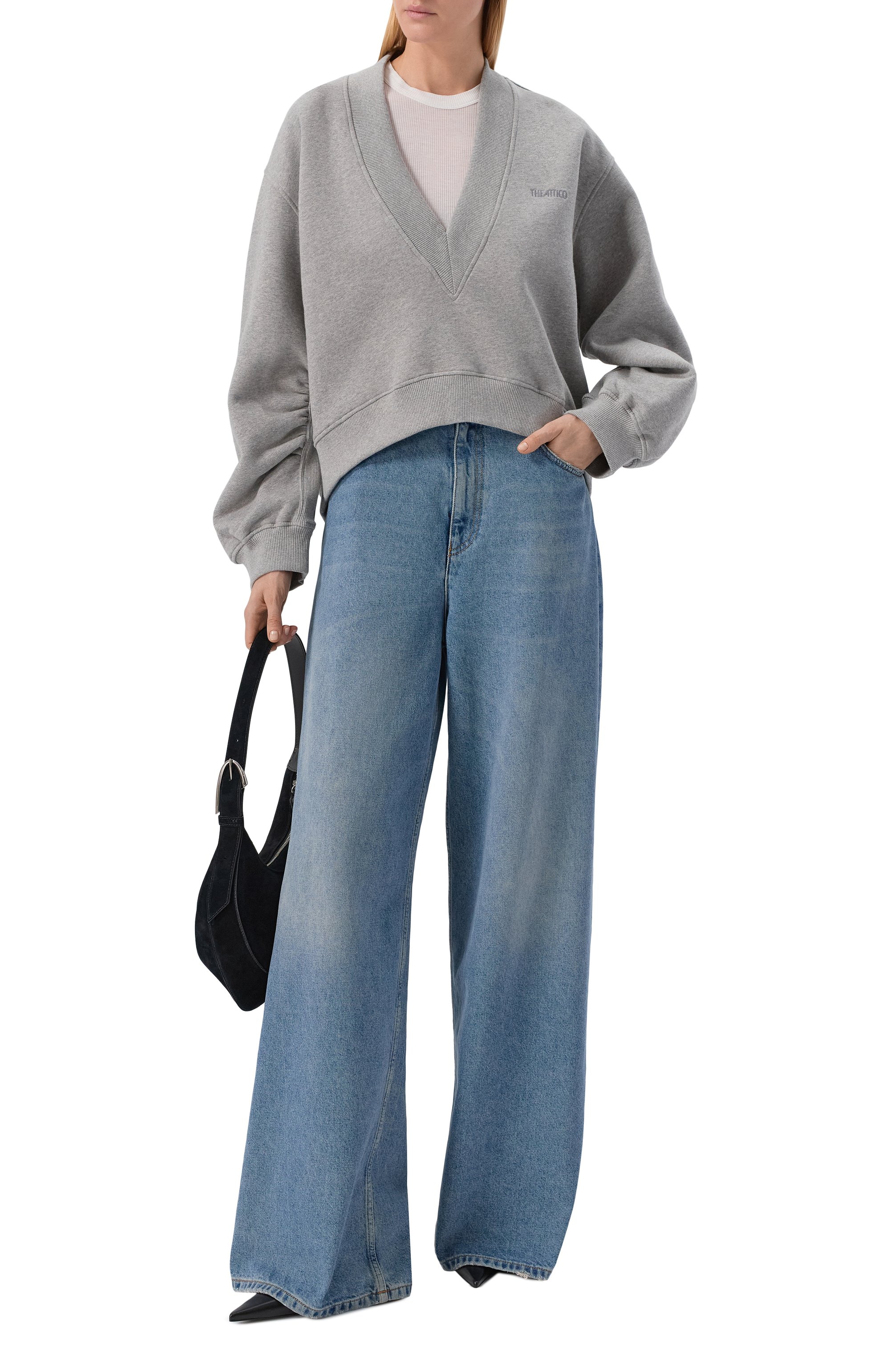 Хлопковый свитшот THE ATTICO, арт. 260WCF00010/JJF003AA, фото 2