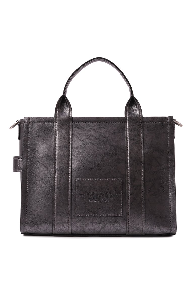 Женская сумка the tote bag medium MARC JACOBS (THE) темно-серого цвета, арт. 2R4HTT013H02 | Фото 6 (Ремень/цепочка: На ремешке; Материал: Натуральная кожа; Размер: medium)
