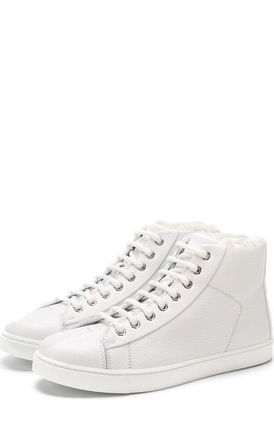 Высокие кожаные кеды peter с меховой подкладкой GIANVITO ROSSI, арт. S20386.W1WHT.B0XBIAN, фото 1