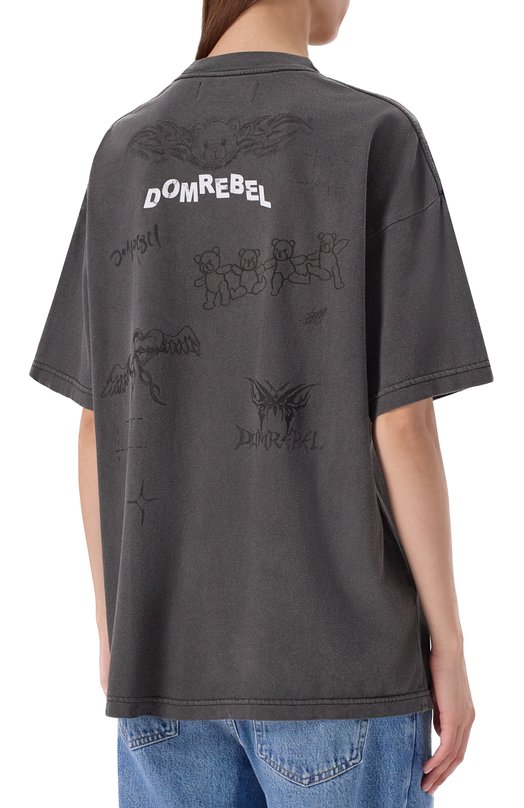 Хлопковая футболка DOMREBEL SNAP SKETCH T-SHIRT Серый  SNAP SKETCH T-SHIRT Фото 4