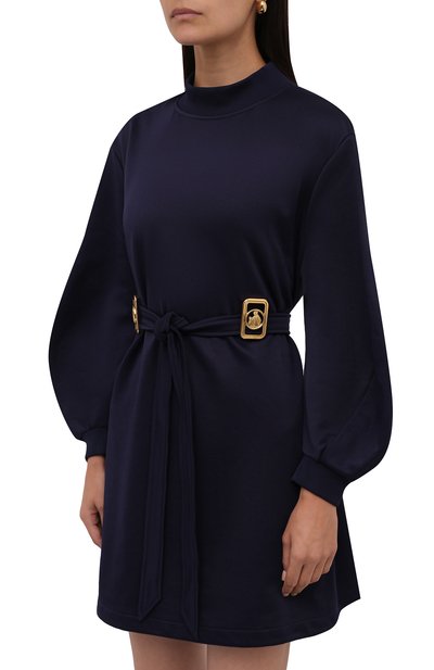 Хлопковое платье LANVIN темно-синего цвета по цене 95200 руб., арт. RW-DR0069-J039-A21, фото 3 Хлопковое платье LANVIN, арт. RW-DR0069-J039-A21, фото 3