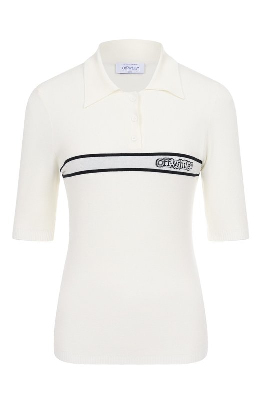 Поло из вискозы Off-White 0WHV005S25KNI0010A10 Белый 0WHV005S25KNI0010A10