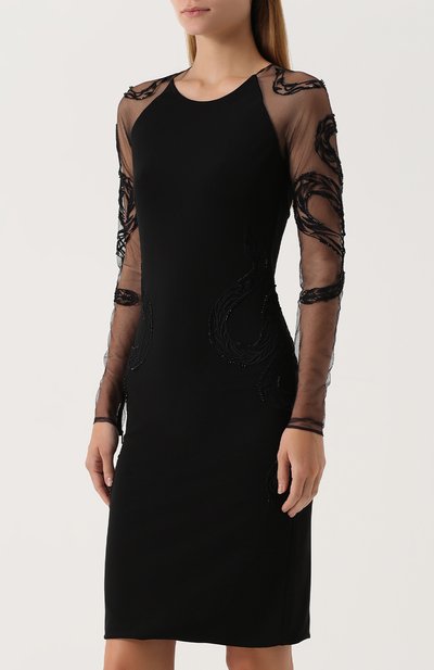 Платье-футляр с прозрачными рукавами ROBERTO CAVALLI, арт. FQR180/JJ023, фото 3