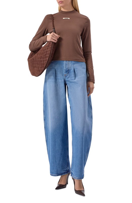 Хлопковый лонгслив Jacquemus 24ETSW00155/AJ00124 Коричневый  24ETSW00155/AJ00124 Фото 2