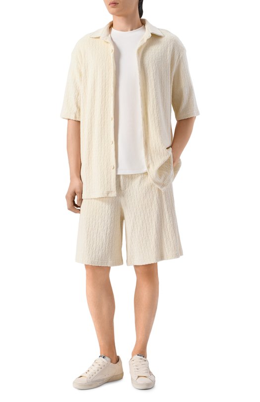 Хлопковые шорты Off-White 0MCB092C99JER001 Кремовый  0MCB092C99JER001 Фото 2