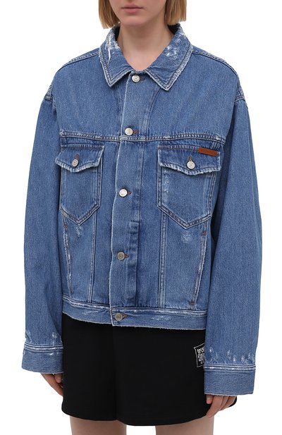 Джинсовая куртка GOLDEN GOOSE DELUXE BRAND голубого цвета по цене 41050 руб., арт. GWP00602.P000328, фото 3 Джинсовая куртка GOLDEN GOOSE DELUXE BRAND, арт. GWP00602.P000328, фото 3