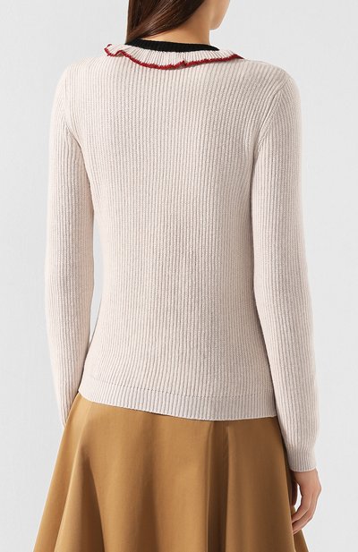 Пуловер REDVALENTINO белого цвета по цене 39950 руб., арт. SR0KCB80/4ME, фото 4 Пуловер REDVALENTINO, арт. SR0KCB80/4ME, фото 4