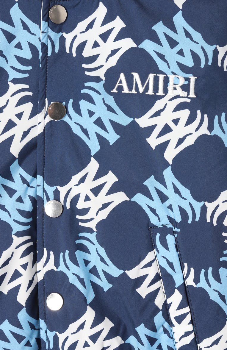 Детского бомбер AMIRI синего цвета, арт. AK0UBB1002 | Фото 3 (Материал сплава: Проставлено; Драгоценные камни: Проставлено; Рукава: Длинные; Кросс-КТ: бомбер, Демисезон; Материал внешний: Синтетический материал; Ростовка одежда: 10 - 11 лет | 140 - 146см, 12 лет | 152 см, 8 лет | 128 см, 4 года | 104 см, 6 лет | 116 см)