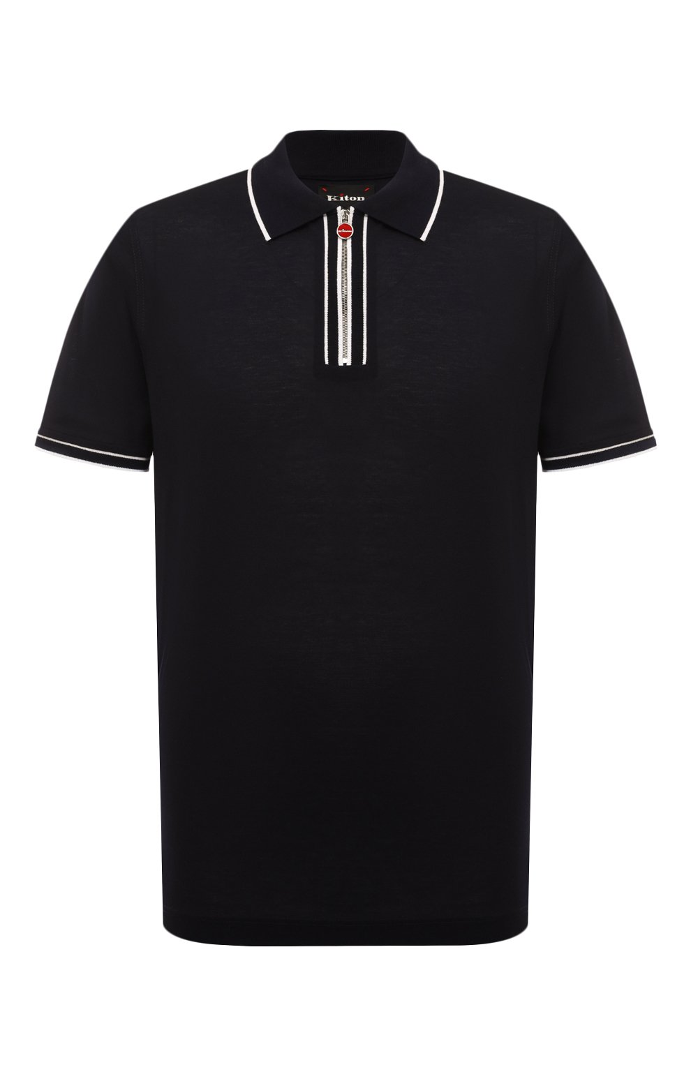 Хлопковое поло KITON темно-синего цвета по цене 87800 руб., арт. UMK1267V4, фото 1 Хлопковое поло KITON, арт. UMK1267V4, фото 1