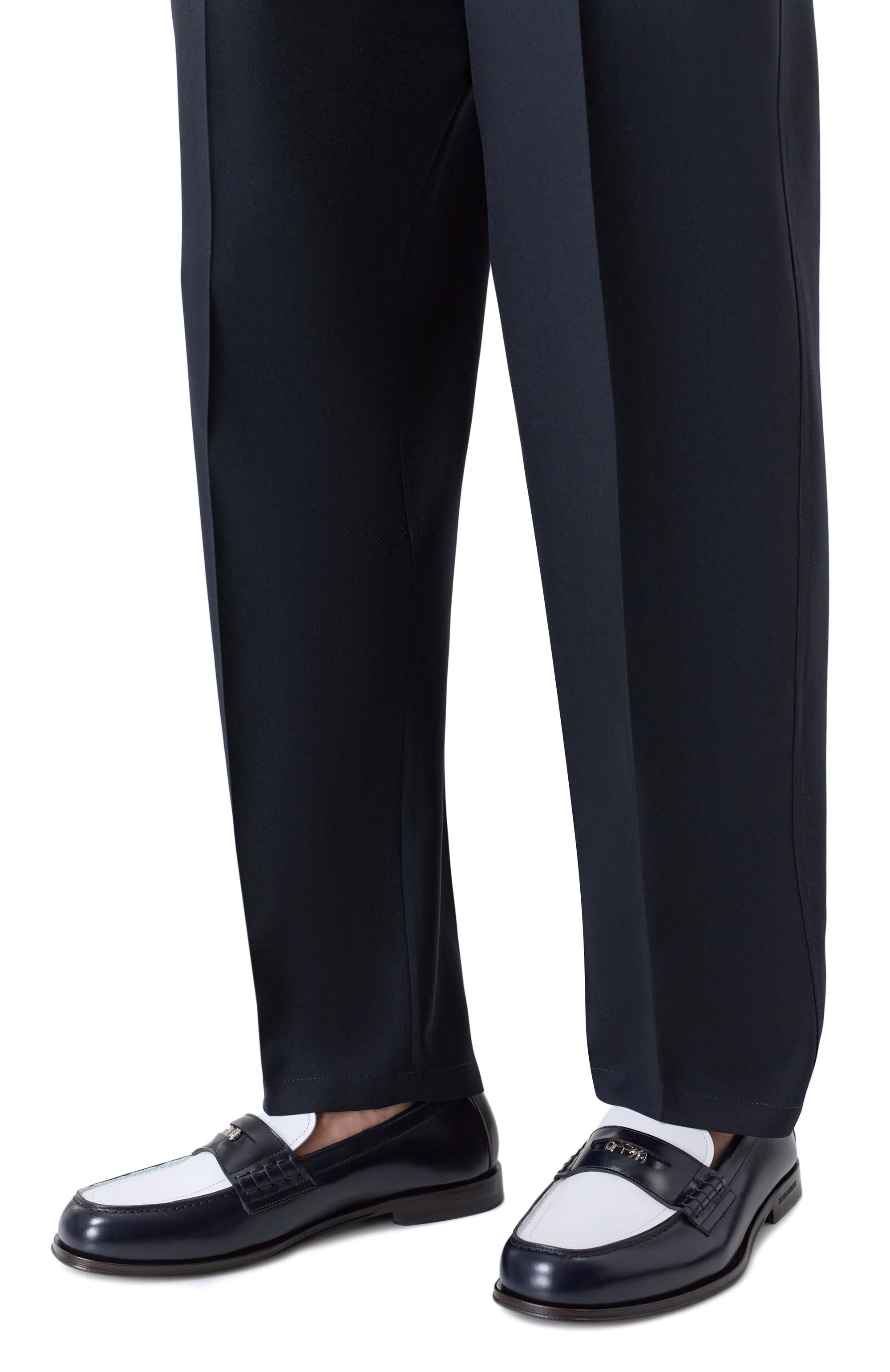 Кожаные пенни-лоферы neoclassic DSQUARED2 черно-белого цвета по цене 84750 руб., арт. L0M0044/24908454, фото 3 Кожаные пенни-лоферы neoclassic DSQUARED2, арт. L0M0044/24908454, фото 3