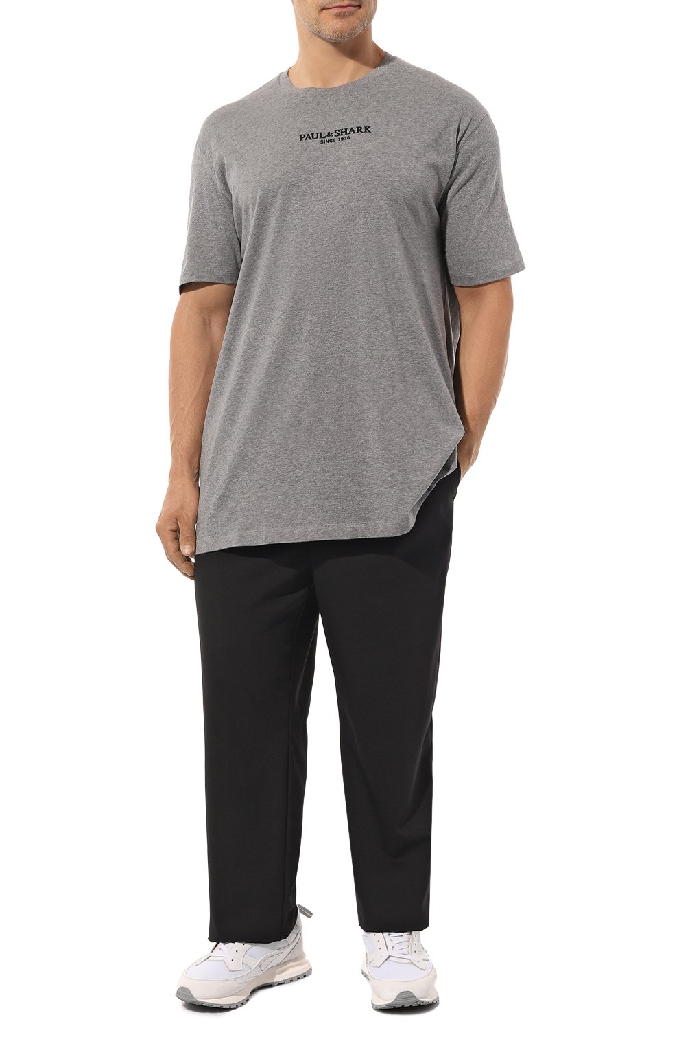 Хлопковая футболка PAUL&SHARK серого цвета по цене 21450 руб., арт. 12311618/3XL-6XL, фото 2 Хлопковая футболка PAUL&SHARK, арт. 12311618/3XL-6XL, фото 2
