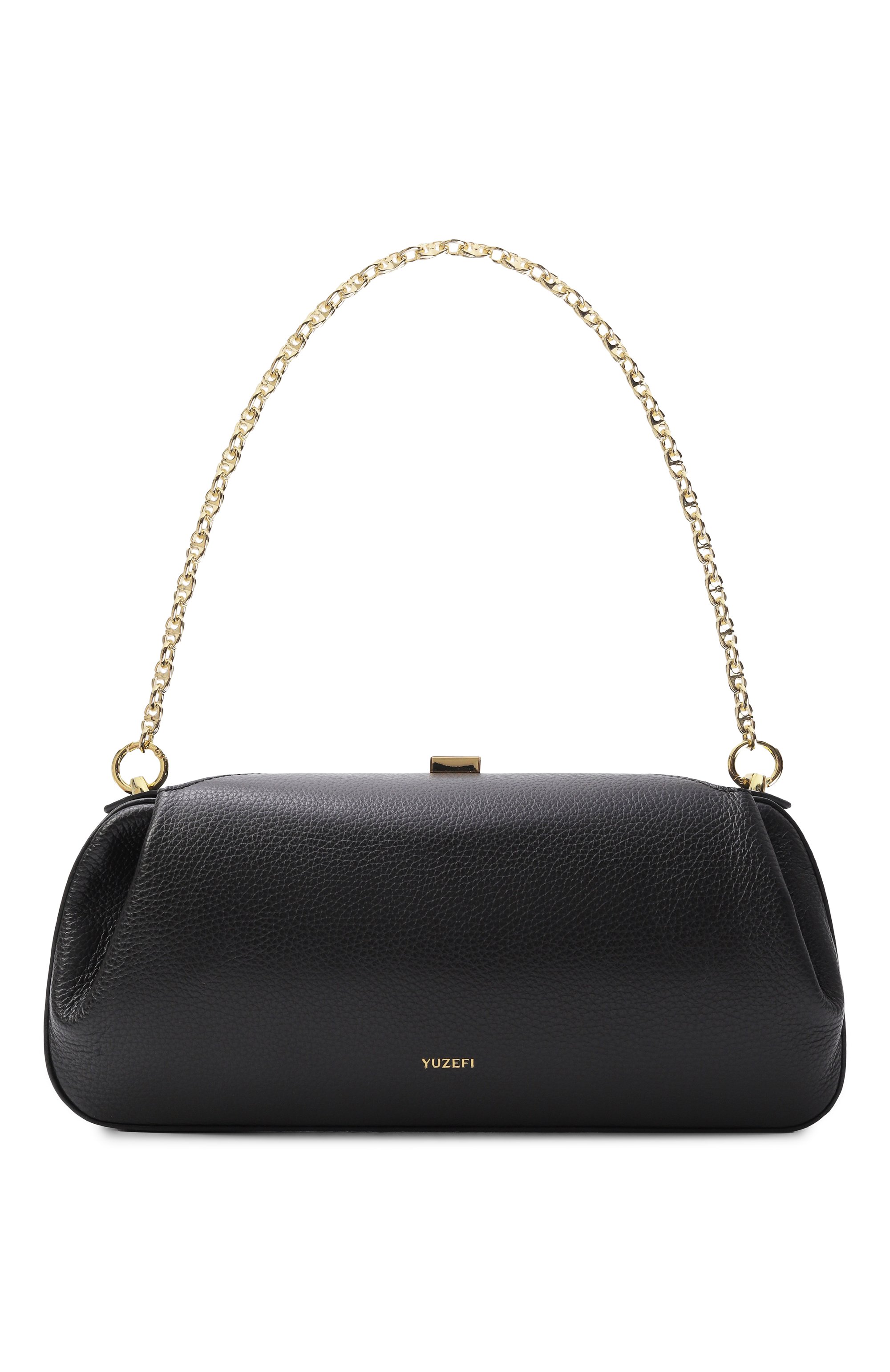 Сумка oyster clutch YUZEFI черного цвета по цене 68250 руб., арт. 0YSTER CLUTCH/PEBBLE GRAIN LEATHER, фото 1 Сумка oyster clutch YUZEFI, арт. 0YSTER CLUTCH/PEBBLE GRAIN LEATHER, фото 1