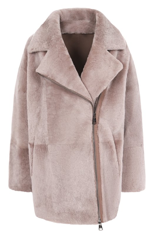 Дубленка из овчины manzoni24 25M1418-S21 Бежевый 25M1418-S21