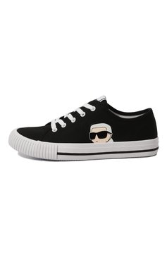 Детские текстильные кеды KARL LAGERFELD KIDS черного цвета, арт. Z30010 | Фото 2 (Нос: Не проставлено; Материал внешний: Текстиль; Материал сплава: Проставлено; Мальчики Кросс-КТ: Обувь-низкие)