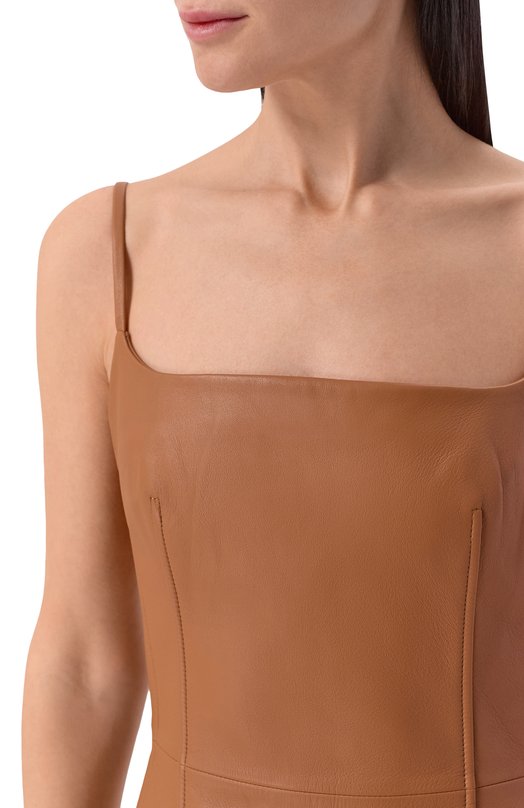 Кожаное платье 12 STOREEZ 136507 Коричневый  136507 Фото 4