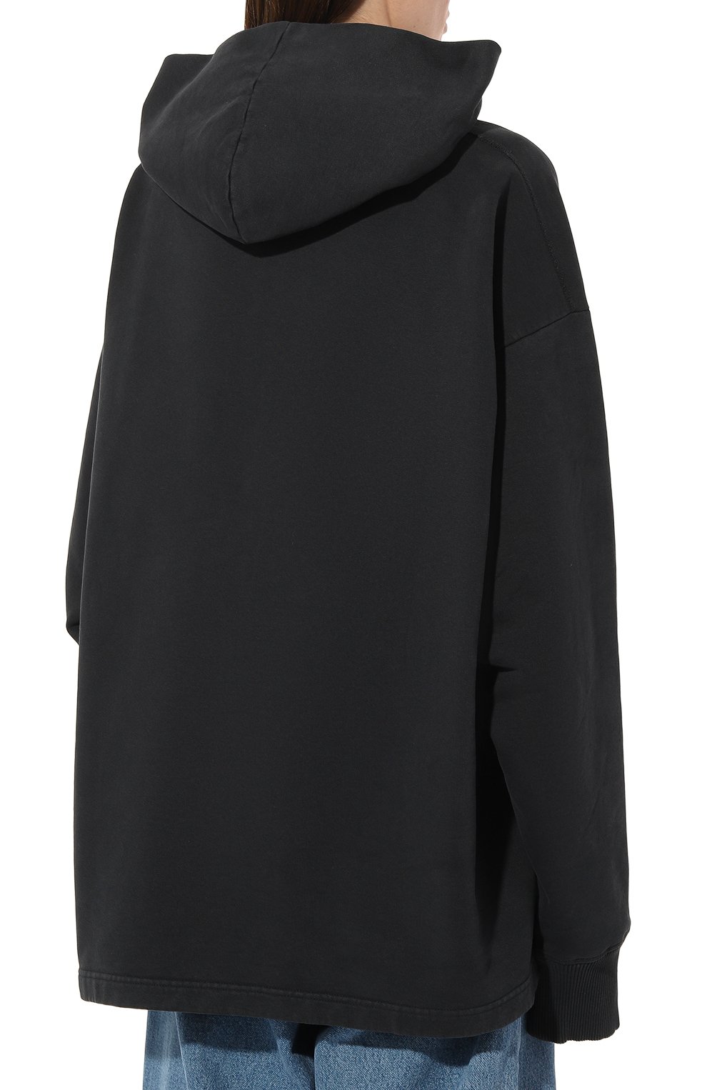 Хлопковое худи ACNE STUDIOS темно-серого цвета по цене 47900 руб., арт. FNMNSWEA000175BLACK, фото 4 Хлопковое худи ACNE STUDIOS, арт. FNMNSWEA000175BLACK, фото 4