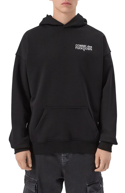 Хлопковое худи Comme des Fuckdown CFABM01725 Чёрный  CFABM01725 Фото 3
