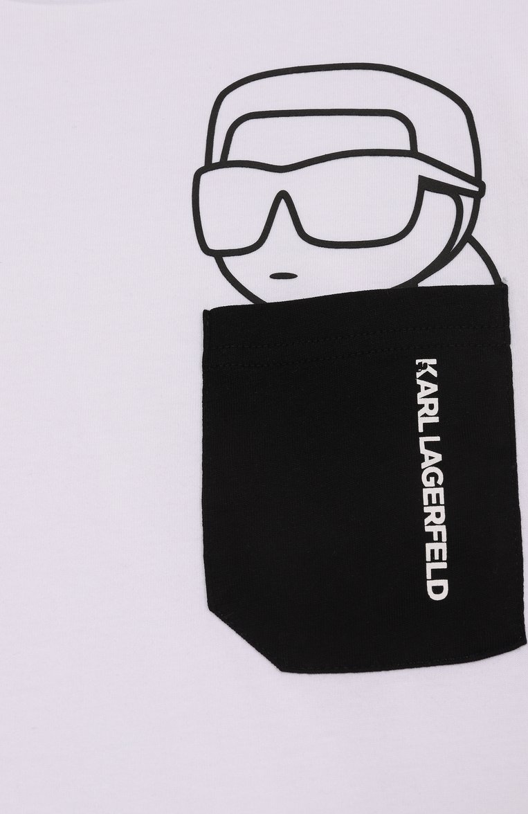 Хлопковая футболка KARL LAGERFELD KIDS, арт. Z30423, фото 1