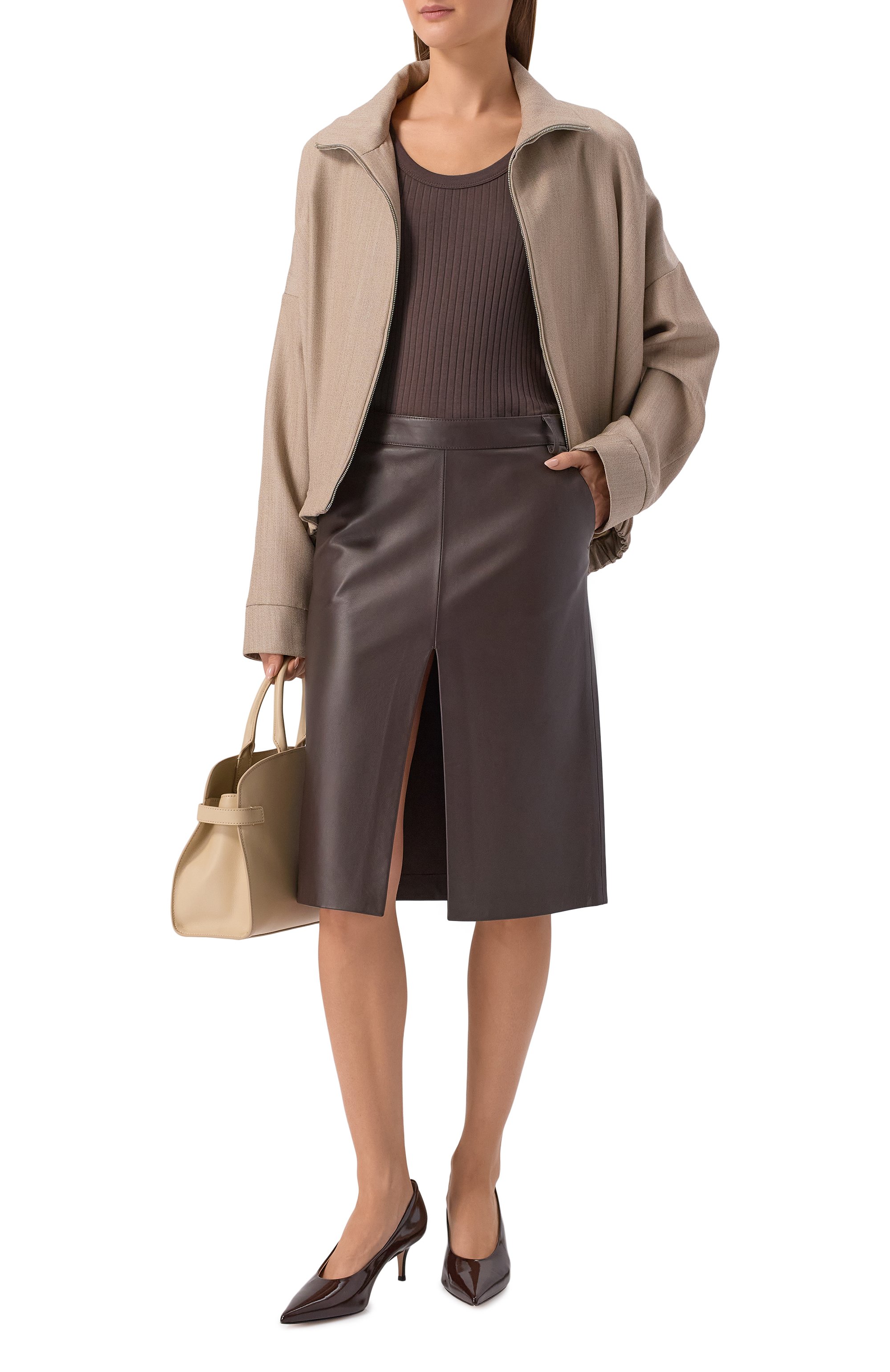 Хлопковая майка IRO коричневого цвета по цене 12250 руб., арт. WP19EMMA, фото 2 Хлопковая майка IRO, арт. WP19EMMA, фото 2