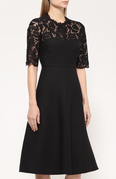 Приталенное платье с кружевным лифом и коротким рукавом VALENTINO, арт. MB3VABG6/360, фото 3