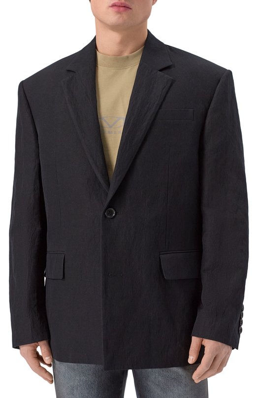 Пиджак из хлопка и льна Juun.J JC5511P325 Чёрный  JC5511P325 Фото 5