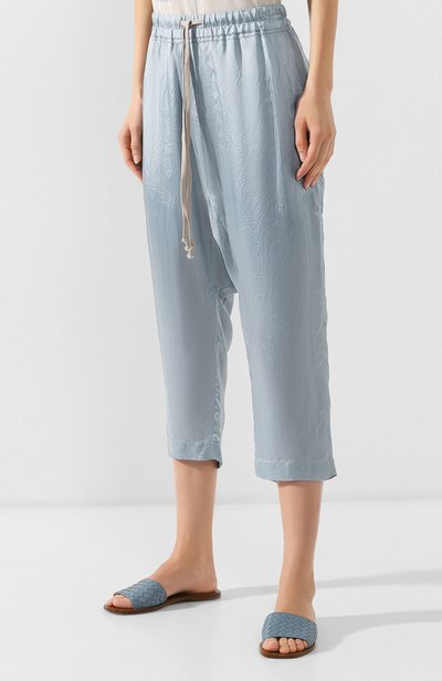 Брюки из вискозы RICK OWENS светло-голубого цвета по цене 33200 руб., арт. RP19S6308/K, фото 3 Брюки из вискозы RICK OWENS, арт. RP19S6308/K, фото 3