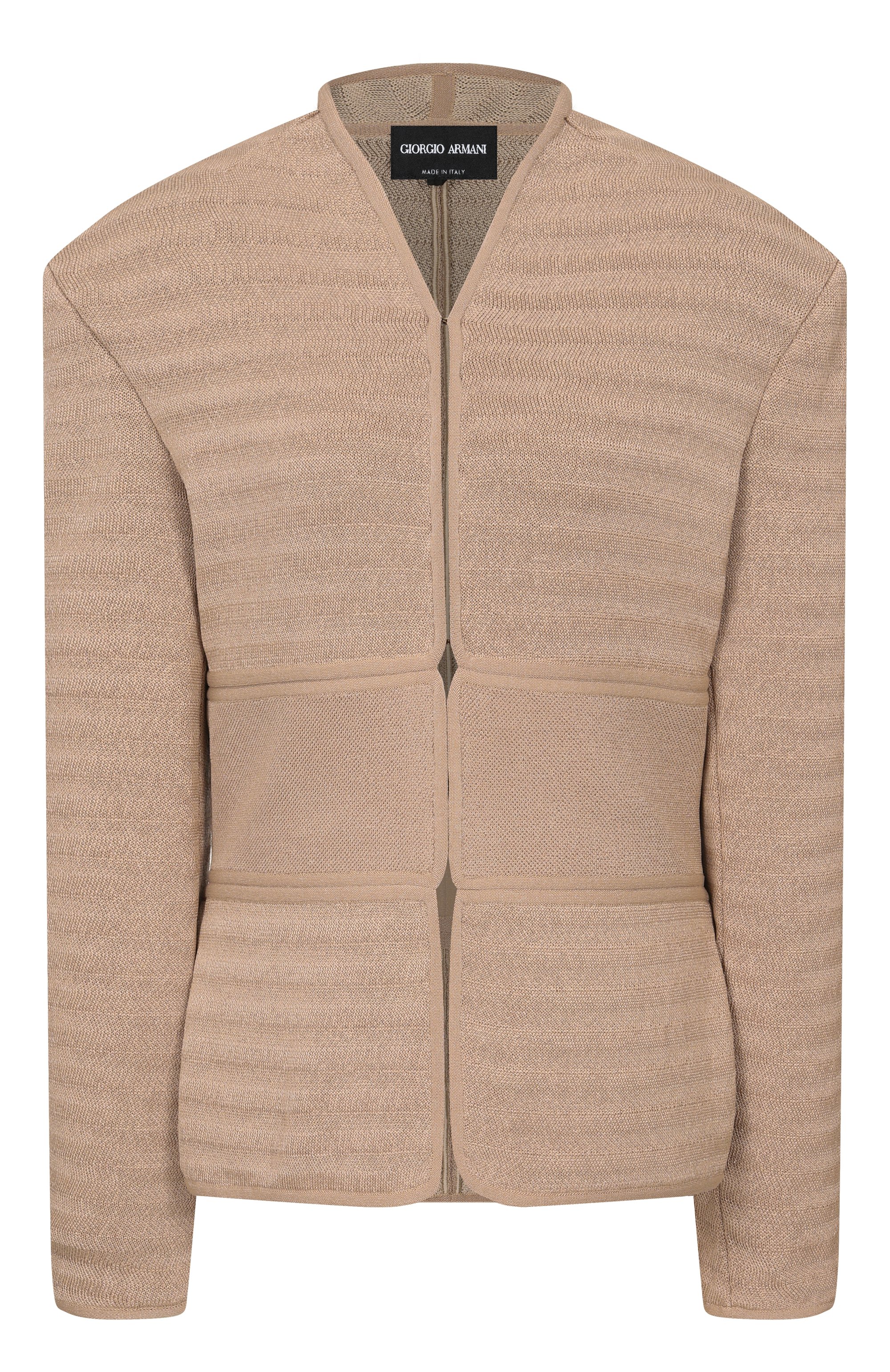 Жакет из вискозы GIORGIO ARMANI бежевого цвета по цене 644500 руб., арт. GW002935/AF24191, фото 1 Жакет из вискозы GIORGIO ARMANI, арт. GW002935/AF24191, фото 1
