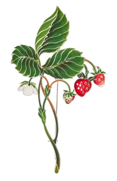 Женская брошь земляника РУССКИЕ САМОЦВЕТЫ, арт. 41505