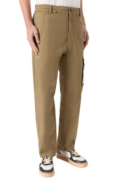 Хлопковые брюки C.P. COMPANY хаки цвета по цене 38950 руб., арт. 20CMPA135A/005694G, фото 3 Хлопковые брюки C.P. COMPANY, арт. 20CMPA135A/005694G, фото 3