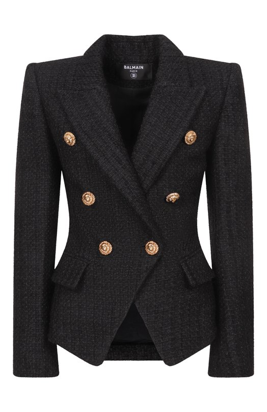 Твидовый жакет Balmain GF1SI505/XL81 Чёрный GF1SI505/XL81