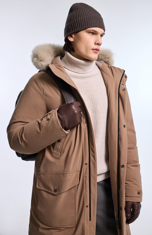 Шерстяная шапка Brioni 04M80L/01K22 Коричневый  04M80L/01K22 Фото 4