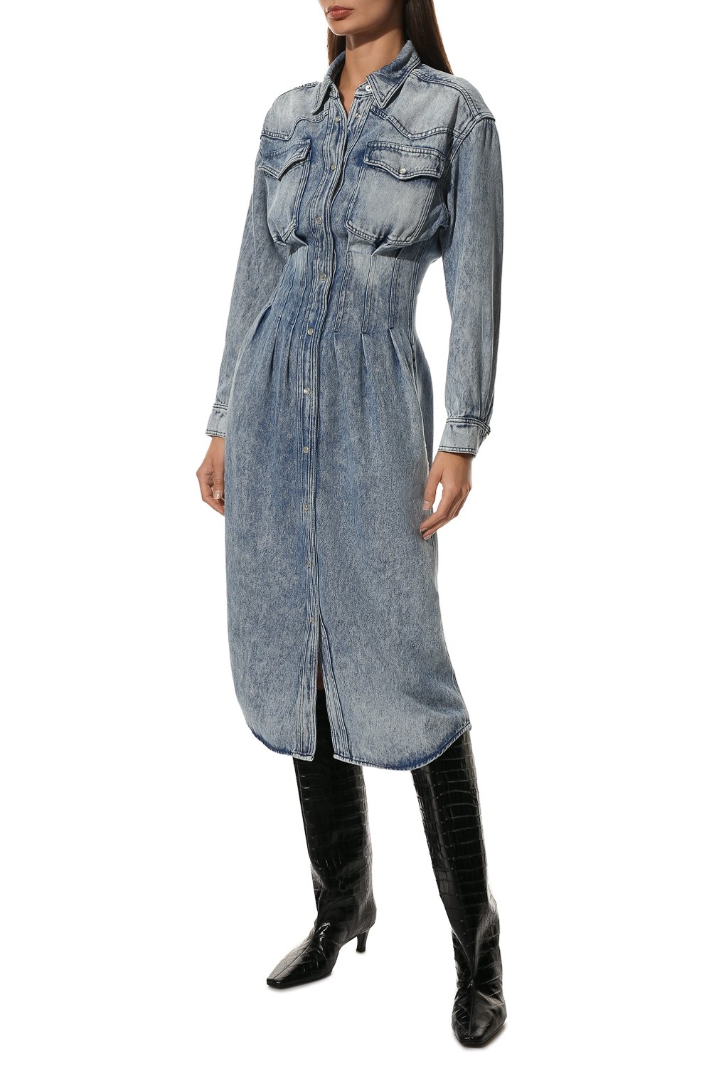 Джинсовое платье ISABEL MARANT ETOILE голубого цвета по цене 57850 руб., арт. R02099-22P021E/T0MIA, фото 3 Джинсовое платье ISABEL MARANT ETOILE, арт. R02099-22P021E/T0MIA, фото 3
