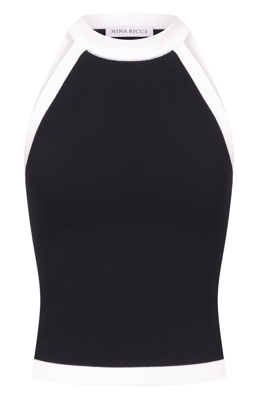 Топ из хлопка и вискозы Nina Ricci 26PMPU011/ML0596 Чёрный 26PMPU011/ML0596