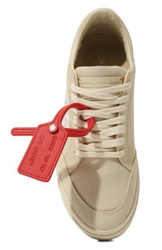 Женские текстильные кеды new low vulcanized OFF-WHITE бежевого цвета, арт. 0WIA288S24FAB001 | Фото 6 (Материал внешний: Текстиль; Подошва: Платформа; Материал внутренний: Натуральная кожа, Текстиль; Материал сплава: Проставлено; Материал утеплителя: Без утеплителя; Драгоценные камни: Проставлено; Стили: Кэжуэл)