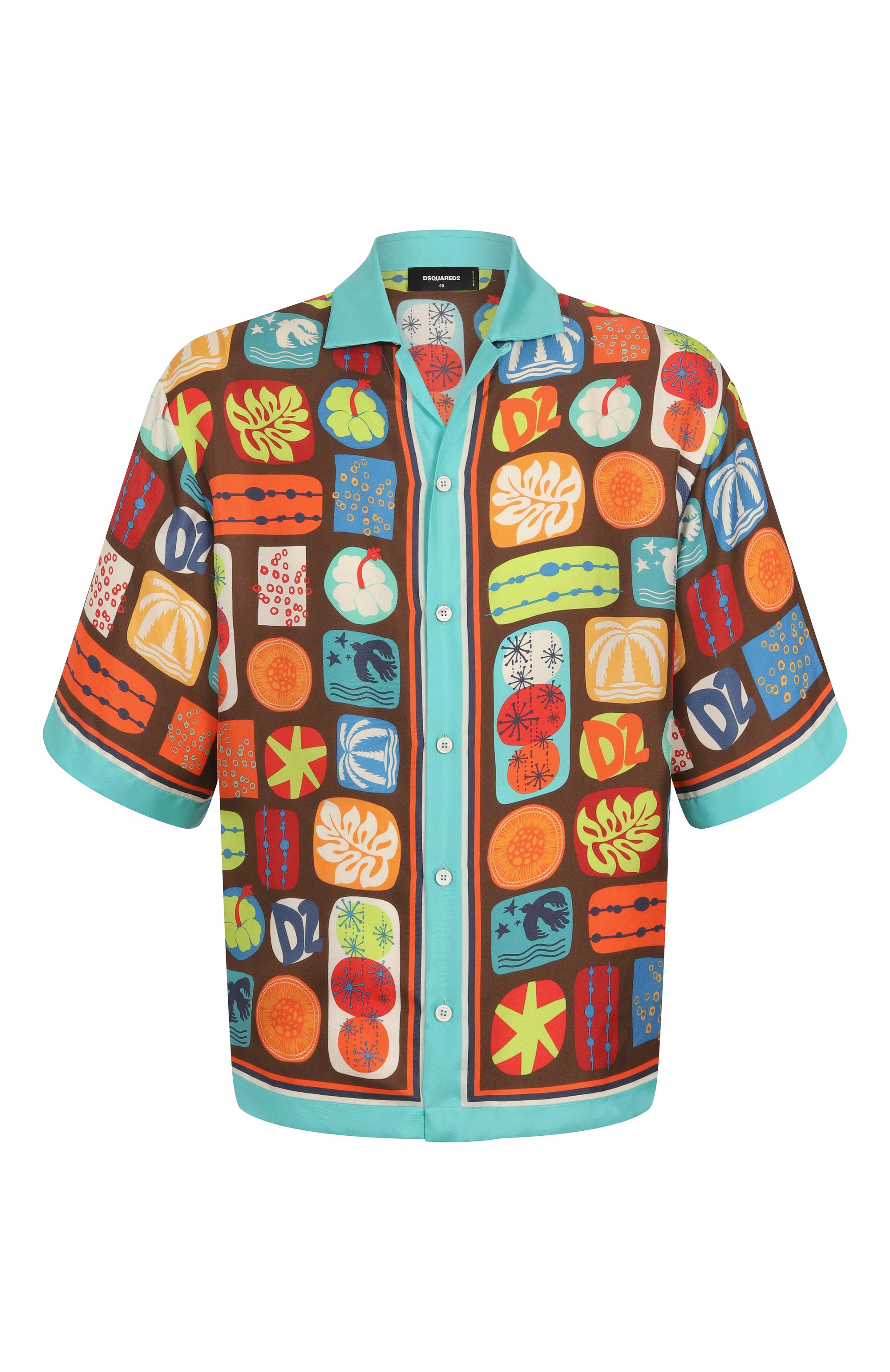 Шелковая рубашка DSQUARED2 разноцветного цвета по цене 107500 руб., арт. S78DM0042/D35292, фото 1 Шелковая рубашка DSQUARED2, арт. S78DM0042/D35292, фото 1