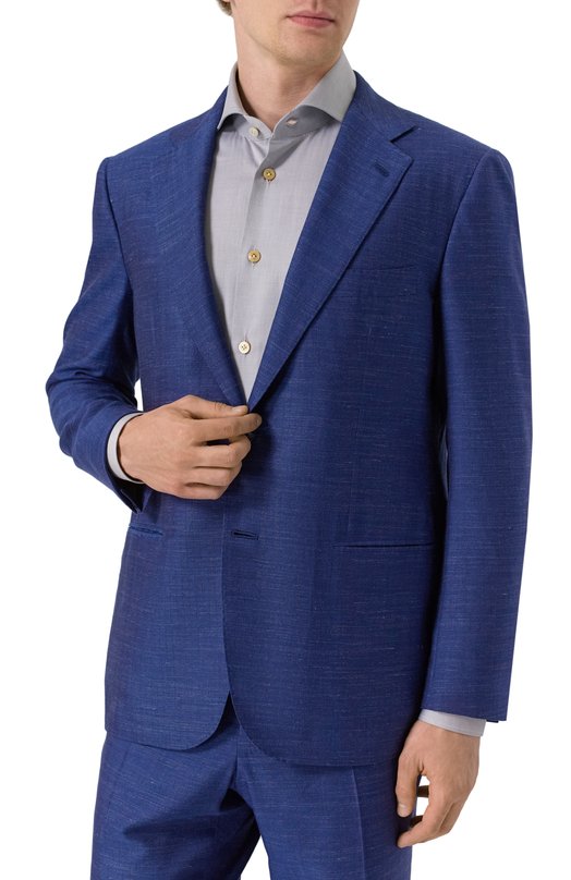 Пиджак из кашемира и шелка Kiton UA81K0600E13_1 Синий  UA81K0600E13_1 Фото 4