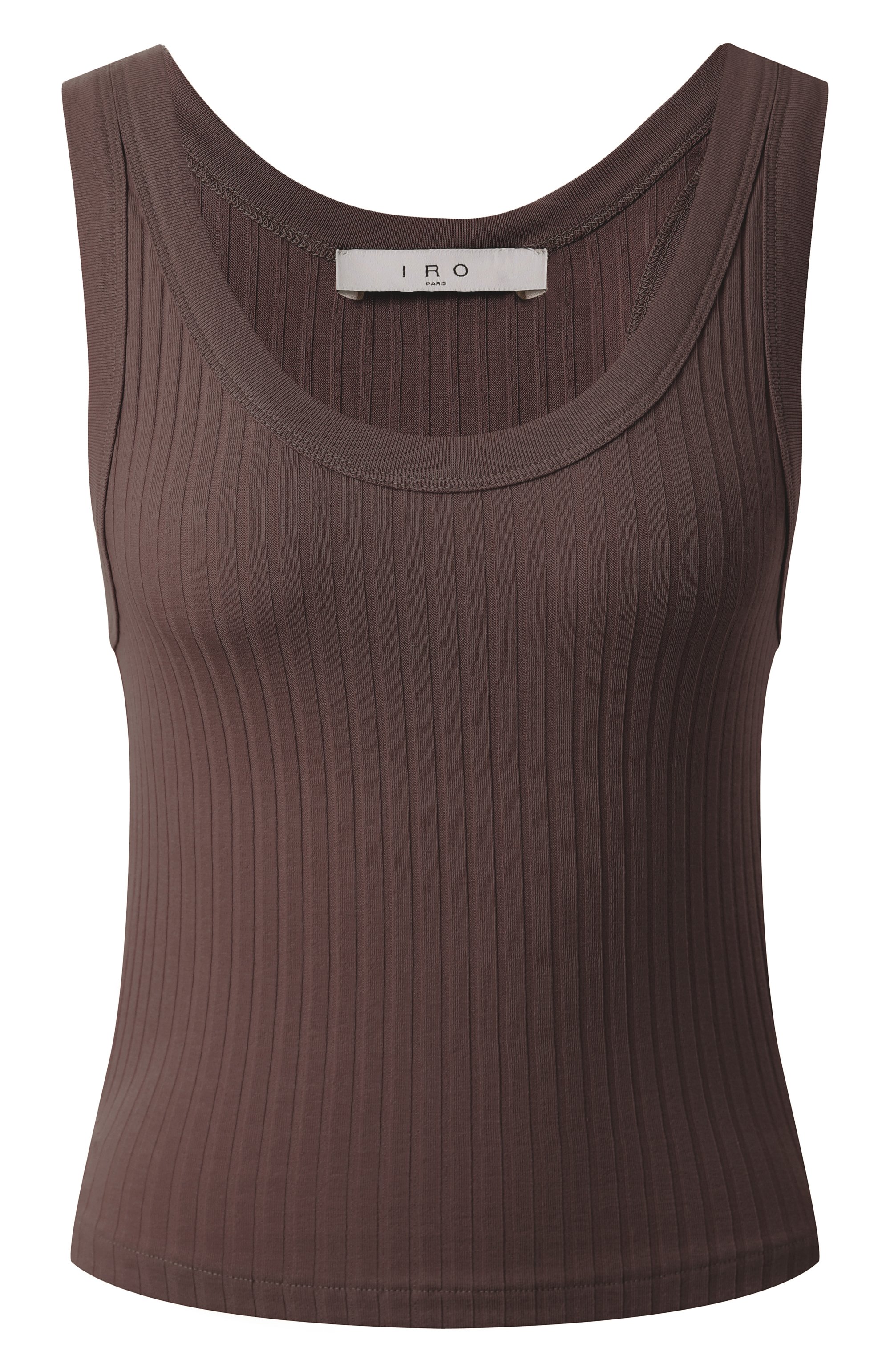 Хлопковая майка IRO коричневого цвета по цене 12250 руб., арт. WP19EMMA, фото 1 Хлопковая майка IRO, арт. WP19EMMA, фото 1