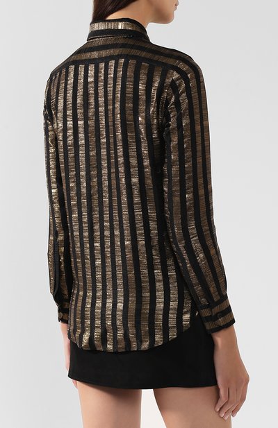 Шелковая рубашка SAINT LAURENT, арт. 395733/Y004V, фото 4
