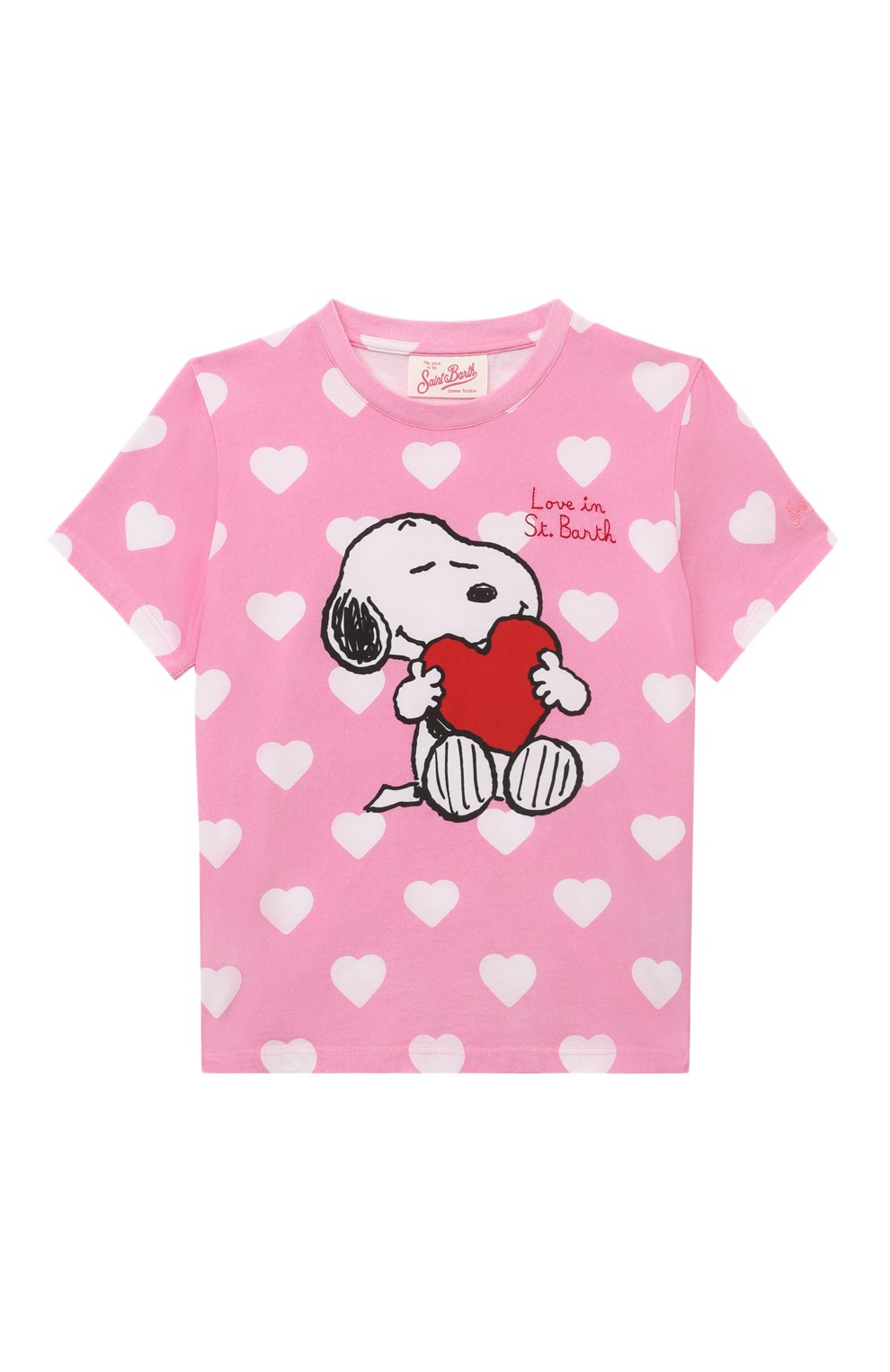 Хлопковая футболка MC2 SAINT BARTH розового цвета по цене 8995 руб., арт. STBK ELLY/ELLY001/00618F, фото 1 Хлопковая футболка MC2 SAINT BARTH, арт. STBK ELLY/ELLY001/00618F, фото 1